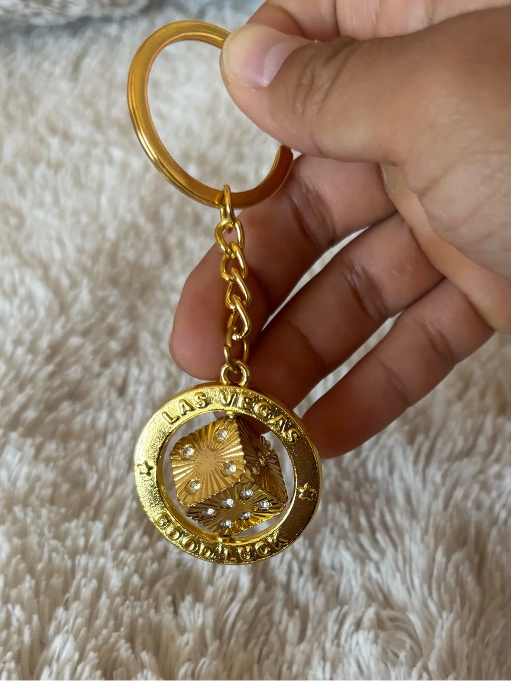 Gold Las Vegas Good Luck Keychain
